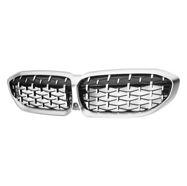 Frontgrill Diamond Style Matt Silber für BMW 3er G20 G21