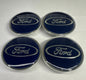 4x Nabendeckel 62mm kompatibel für Ford Blau