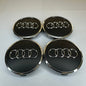 4x Audi kompatible Nabendeckel 61mm matt Schwarz