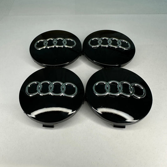 4x Audi kompatible Nabendeckel 60mm Schwarz
