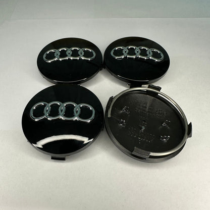 4x Audi kompatible Nabendeckel 60mm Schwarz